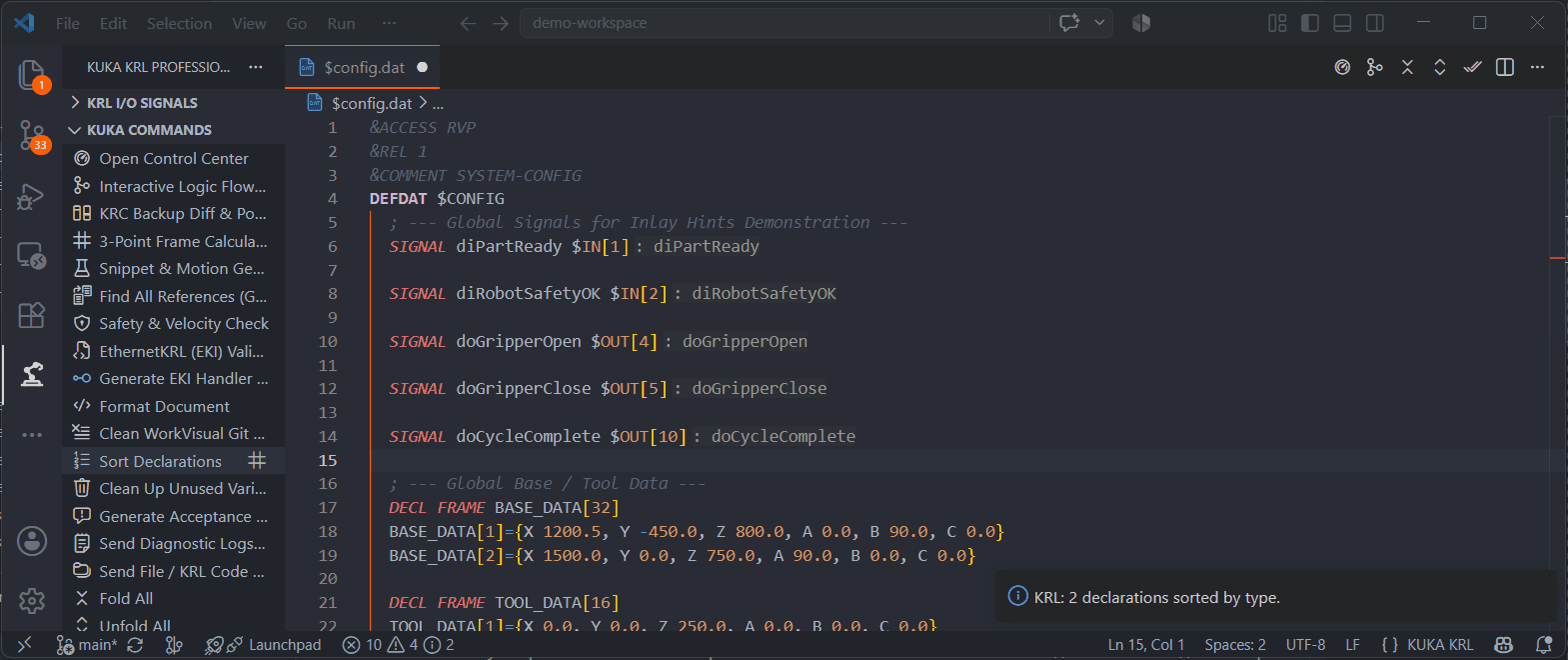 Embedded KRL Git Graph & Branch Visualizer